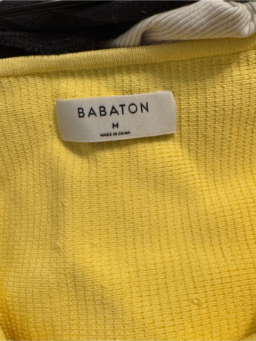 Babaton Yellow Ribbed Square-Neck Crop Tank - Picture 3 of 3